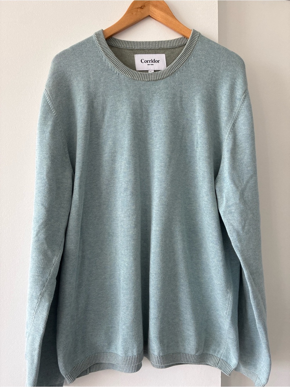 Corridor NYC Crewneck Sweater Light Blue Minimal Knit